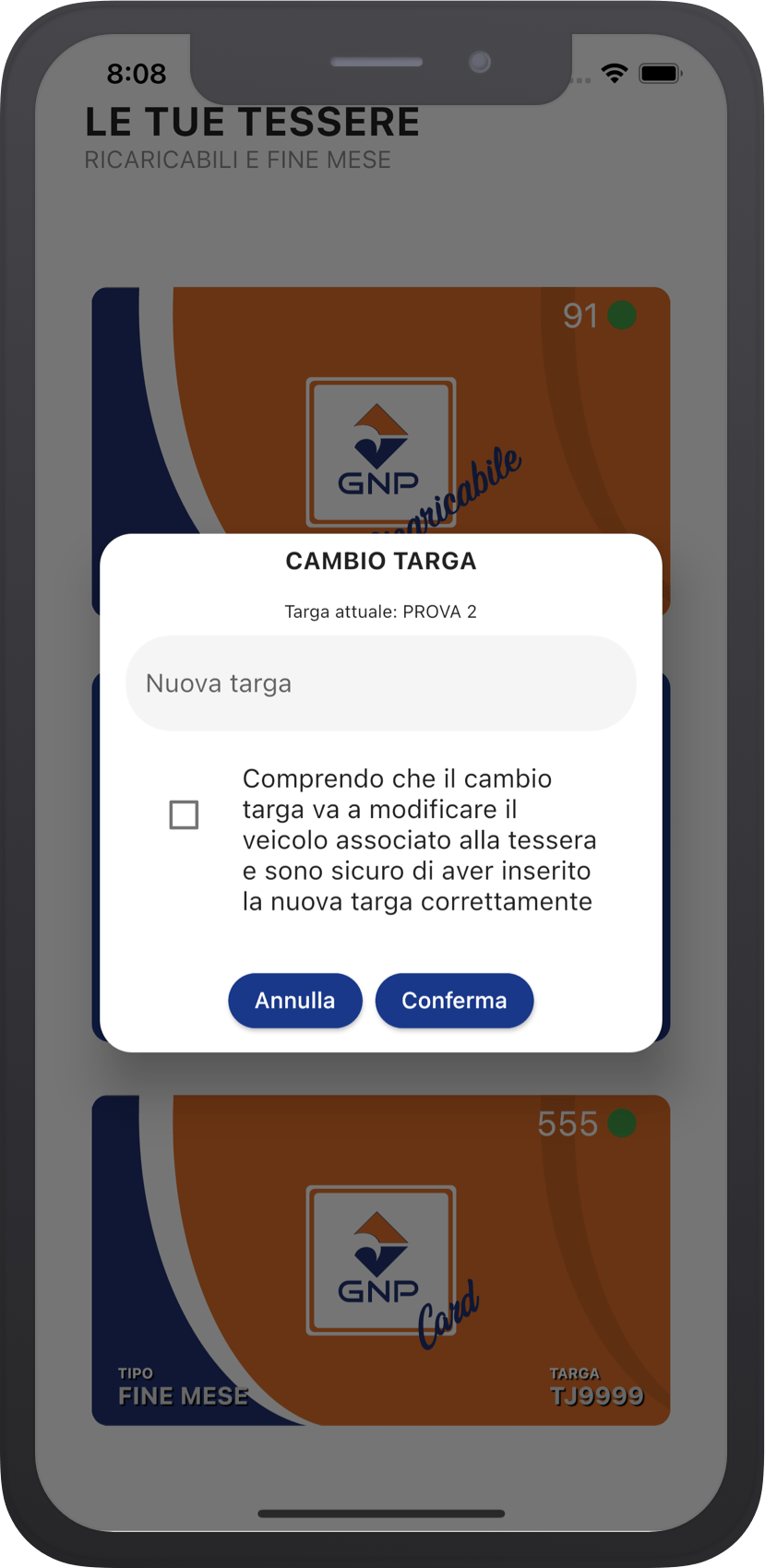 App GNP Maps Cambio Targa